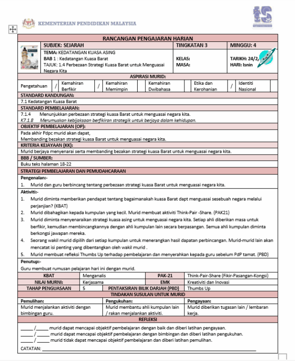 RPH Sejarah Tingkatan 3 (SMK) 2025/2026 - Image 12