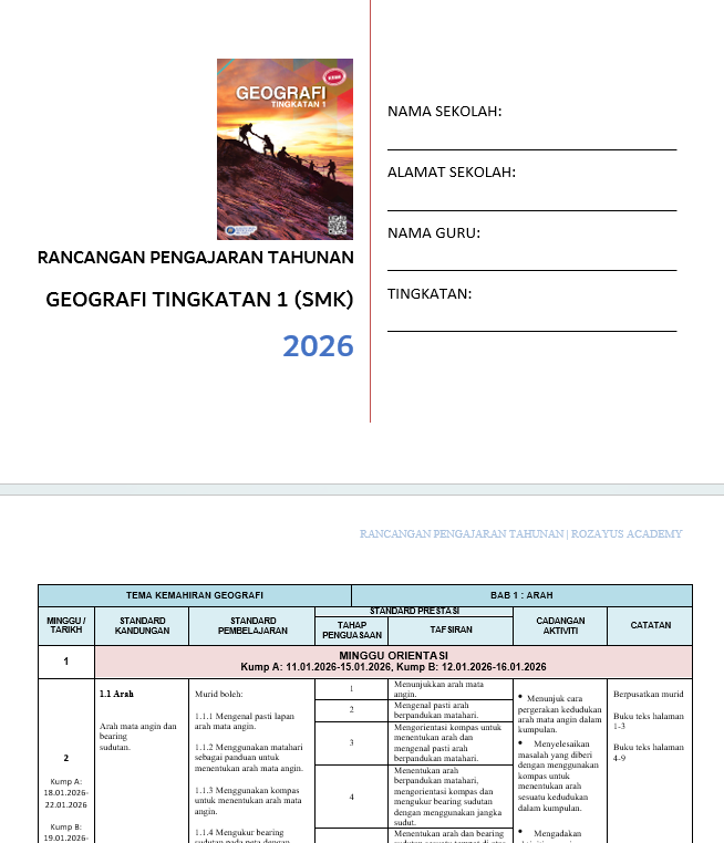 RPH Geografi Tingkatan 1 2026 - Image 3