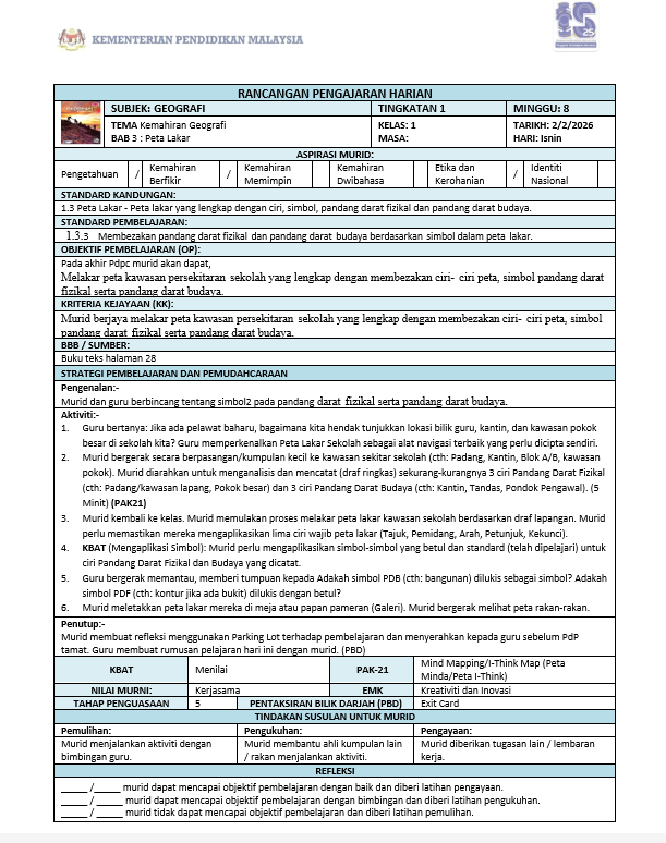 RPH Geografi Tingkatan 1 2026 - Image 2