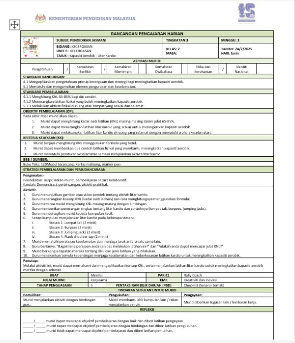 RPH PJPK Tingkatan 3 (SMK) 2025/2026 - Image 2