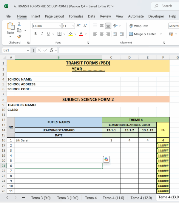 Borang Transit PBD - SCIENCE DLP COMBO (Form 1-3) - Image 16