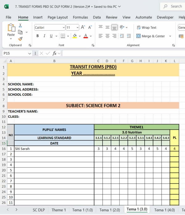 Borang Transit PBD - SCIENCE DLP COMBO (Form 1-3) - Image 15