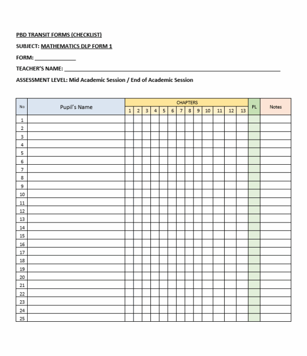Borang Transit PBD - MATHEMATICS DLP Form 1 - Image 7