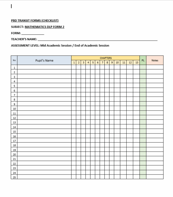 Borang Transit PBD - MATHEMATICS DLP Form 2 - Image 7